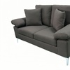 Image 3: Two Seater Sofa Grey Fabric Couch with Cushion