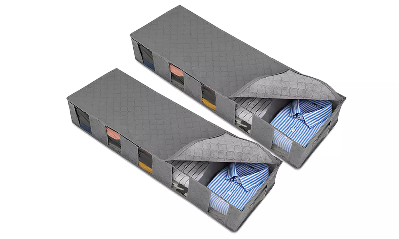 Non-Woven Clothes Storage Under-Bed Bins Foldable Closet Organizer Containers