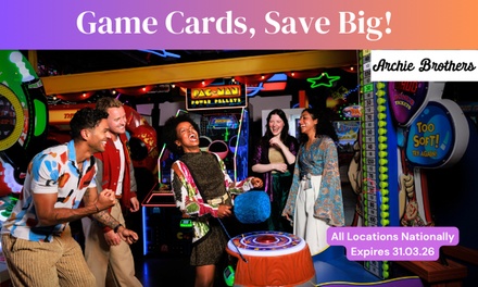 $29.95 for $50 Archie Brothers Game Card - All Locations Nationally - Archie Brothers 