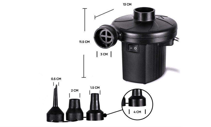 Image 3: 2-in-1 Electric Air Pump - Portable, Quick Fill Inflator/Deflator with 3 Nozzles 