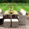 Image 2: 9 or 11 Piece High Back Rattan-Effect Cube Dining Set