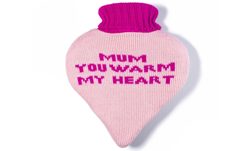 Image 13: One or Two Heart-Shaped Hot Water Bottle 
