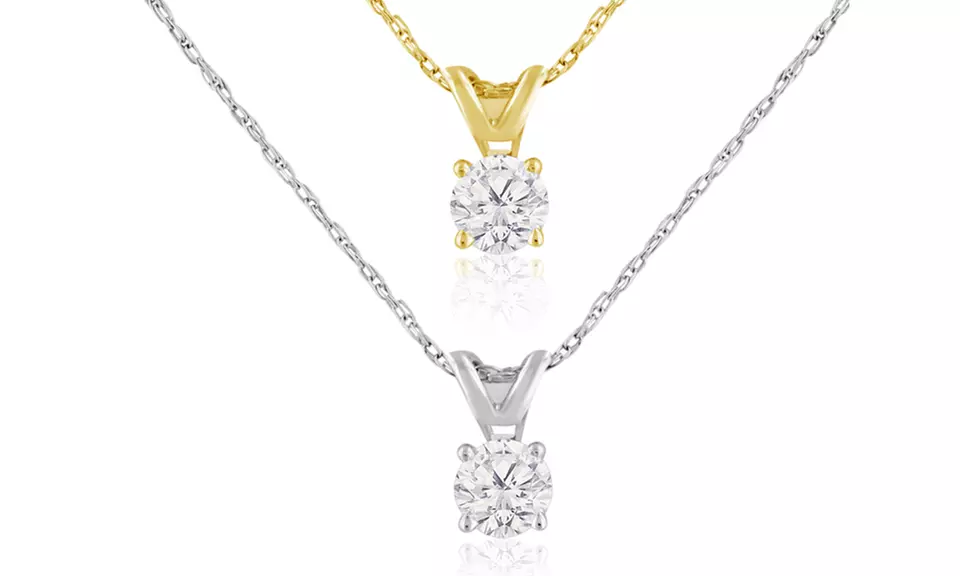 1/4 CTTW Diamond Solitaire Pendant in 14K Gold - Primary Image
