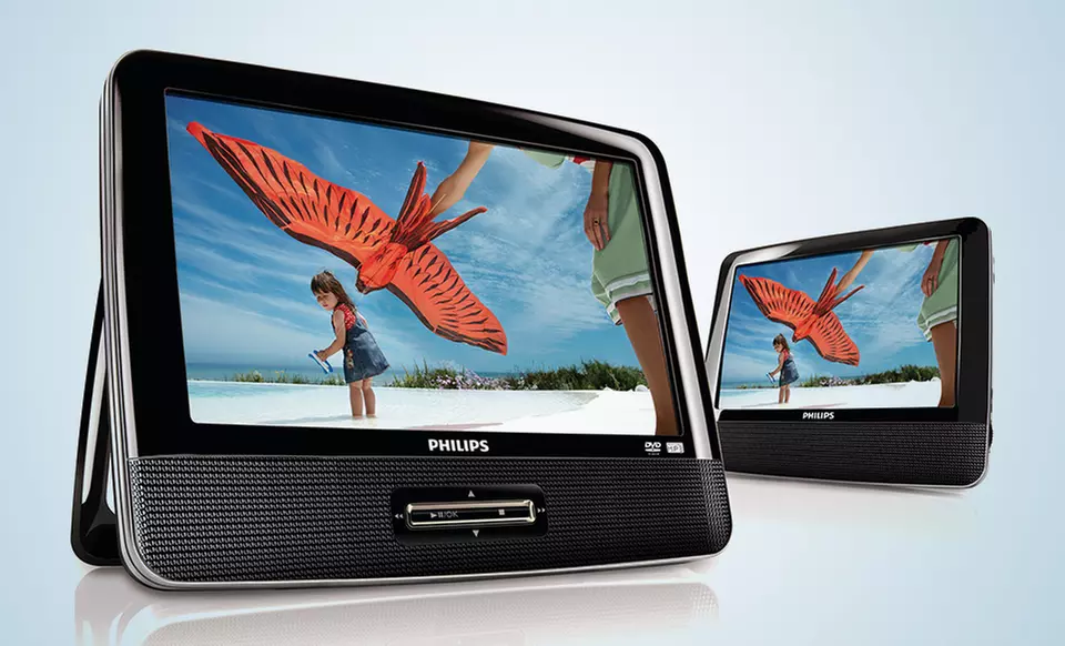 Philips 9" Dual-Screen Portable Car DVD Player (Manufacturer Refurbished) - Primary Image