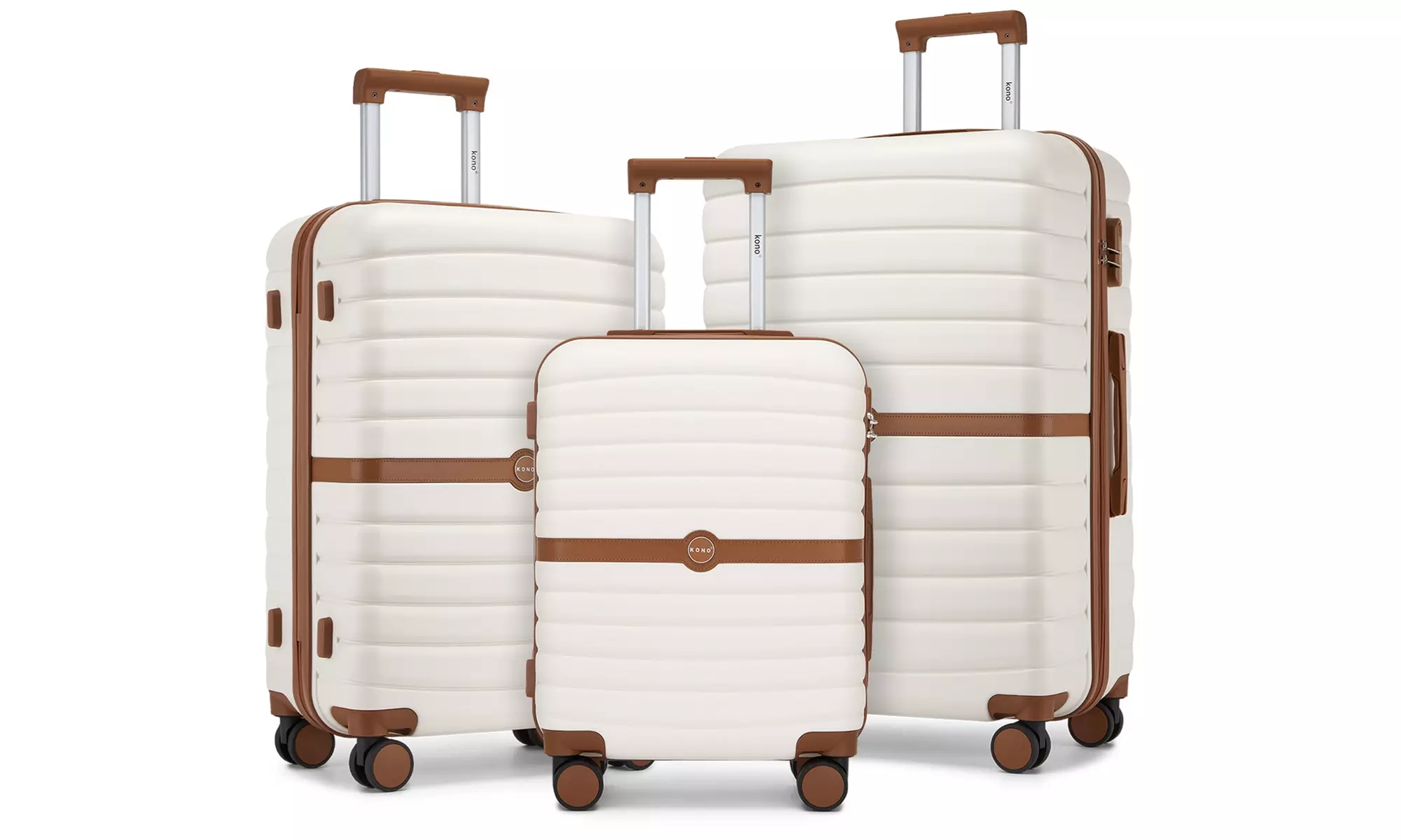 KONO Stylish Stripe Design Suitcase with Spinner Wheels