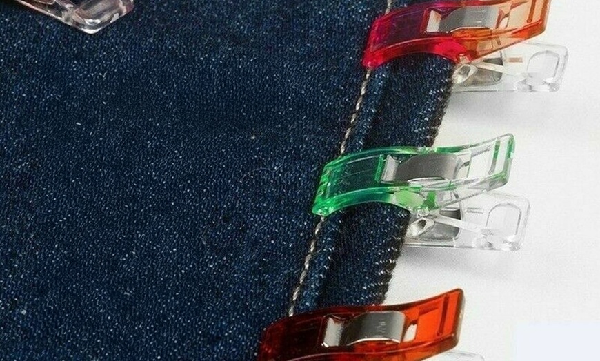 Image 4: 50/100Pcs Sewing Fabric Clips Clamp Craft Quilting Sewing Knitting Crochet Tools