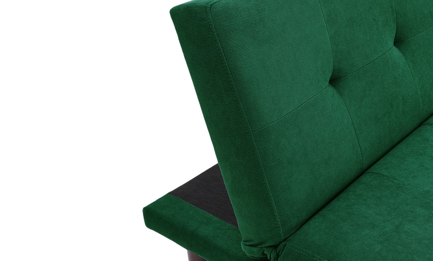 Image 5: Living And Home Modern Tufted Sofa Bed with Towelling Upholstery