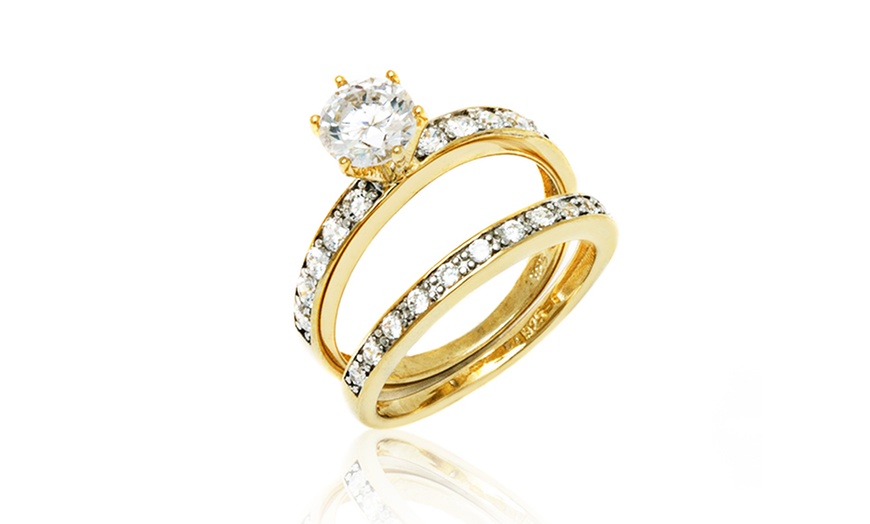 18K Gold-Plated Ring Set | Groupon Goods