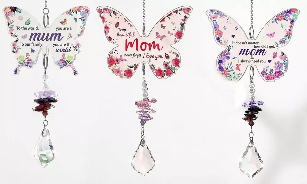 Mom-Themed Butterfly Suncatcher Gift Set