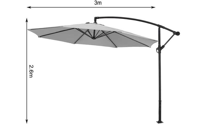 Image 7: 3M Cantilever Parasol with Base 