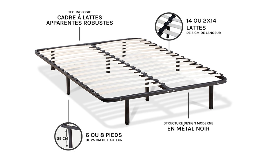 Image 12: Sommier SomKit en métal, avec lattes flexibles