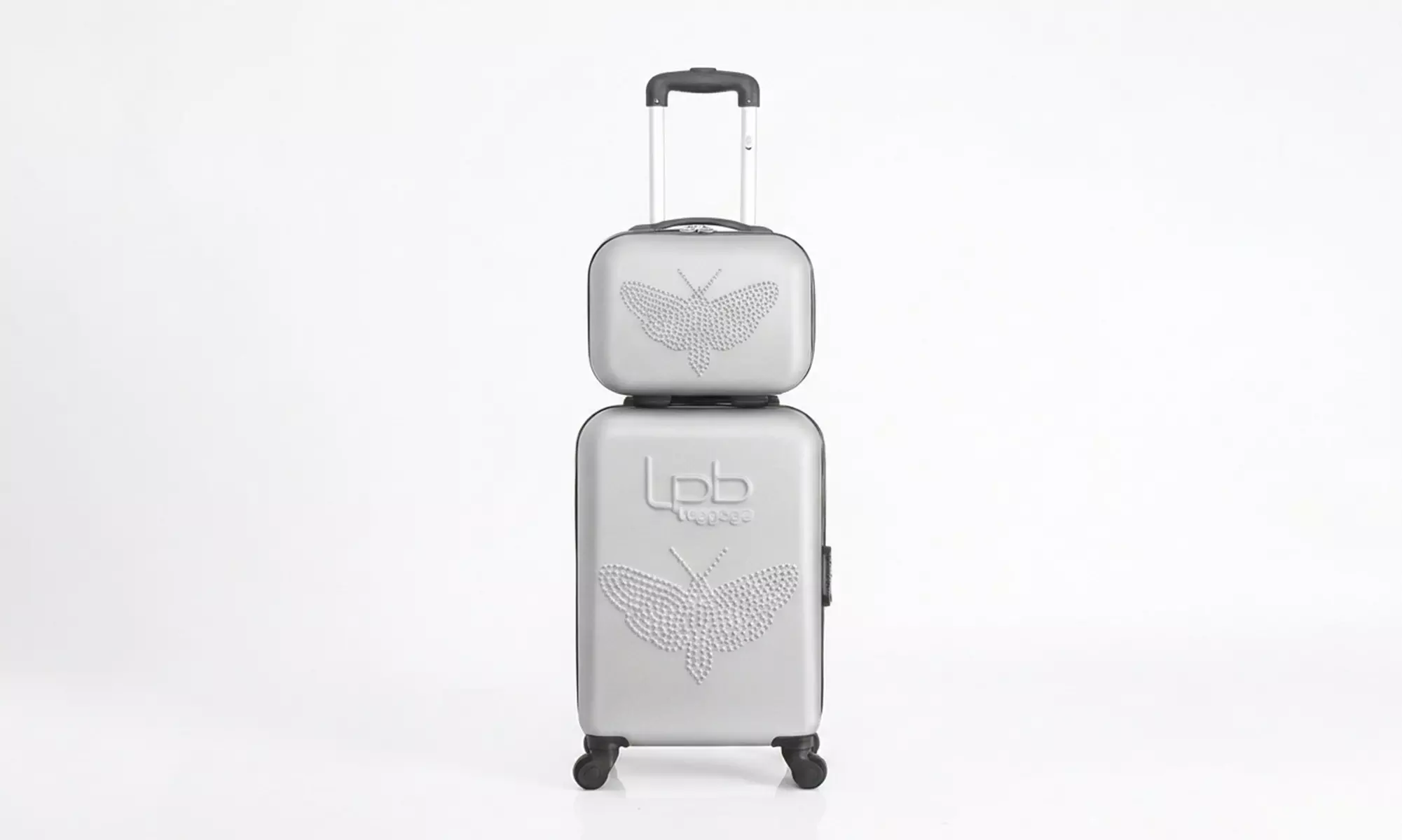 Set van 2 'Wave' koffers met een handbagage koffer en een beautycase