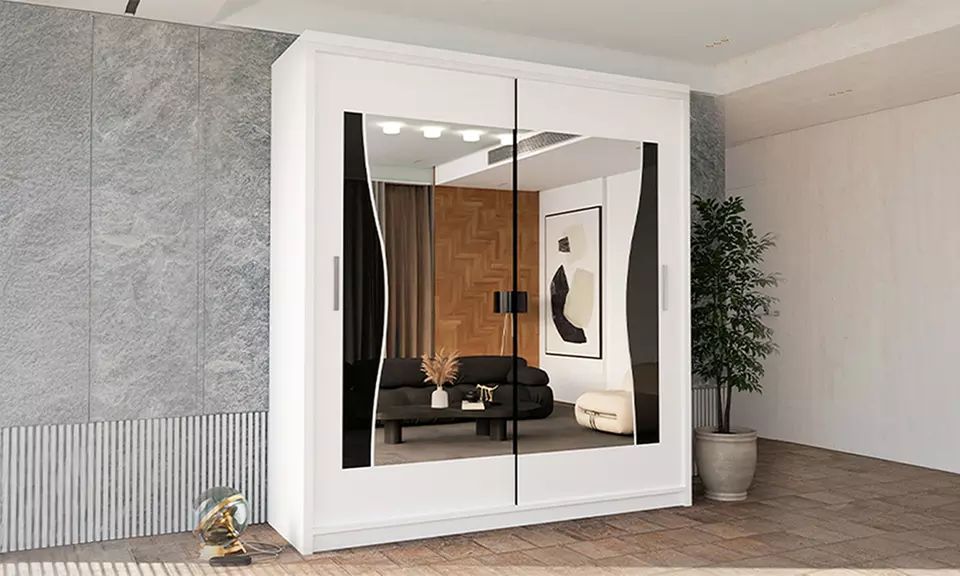 Slidingwardrobe4u Bali Sliding Wardrobe with Curved Mirror