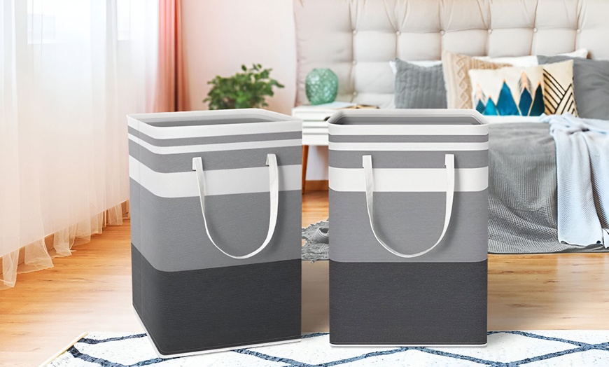 Image 7: Stijlvolle opvouwbare wasmand van 75 ltr.