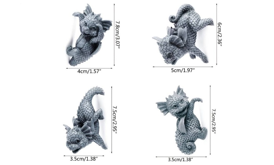 Image 7: One or Two Four-Piece Sets of 3D Garden Dragon Statues