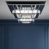 Image 1: Crystal LED Semi-Flush Ceiling Light with Chrome Finish