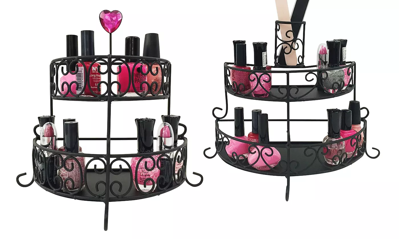 Half-Round Two-Tier Makeup Organizers - Primary Image