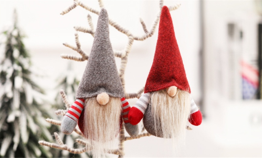 Image 2: Two Christmas Gonk Gnome Doll Ornaments