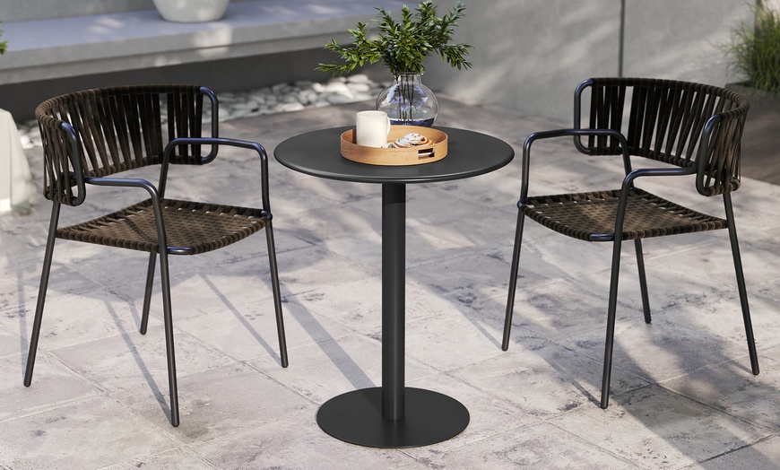 Image 3: HomCom Round Dining Table 