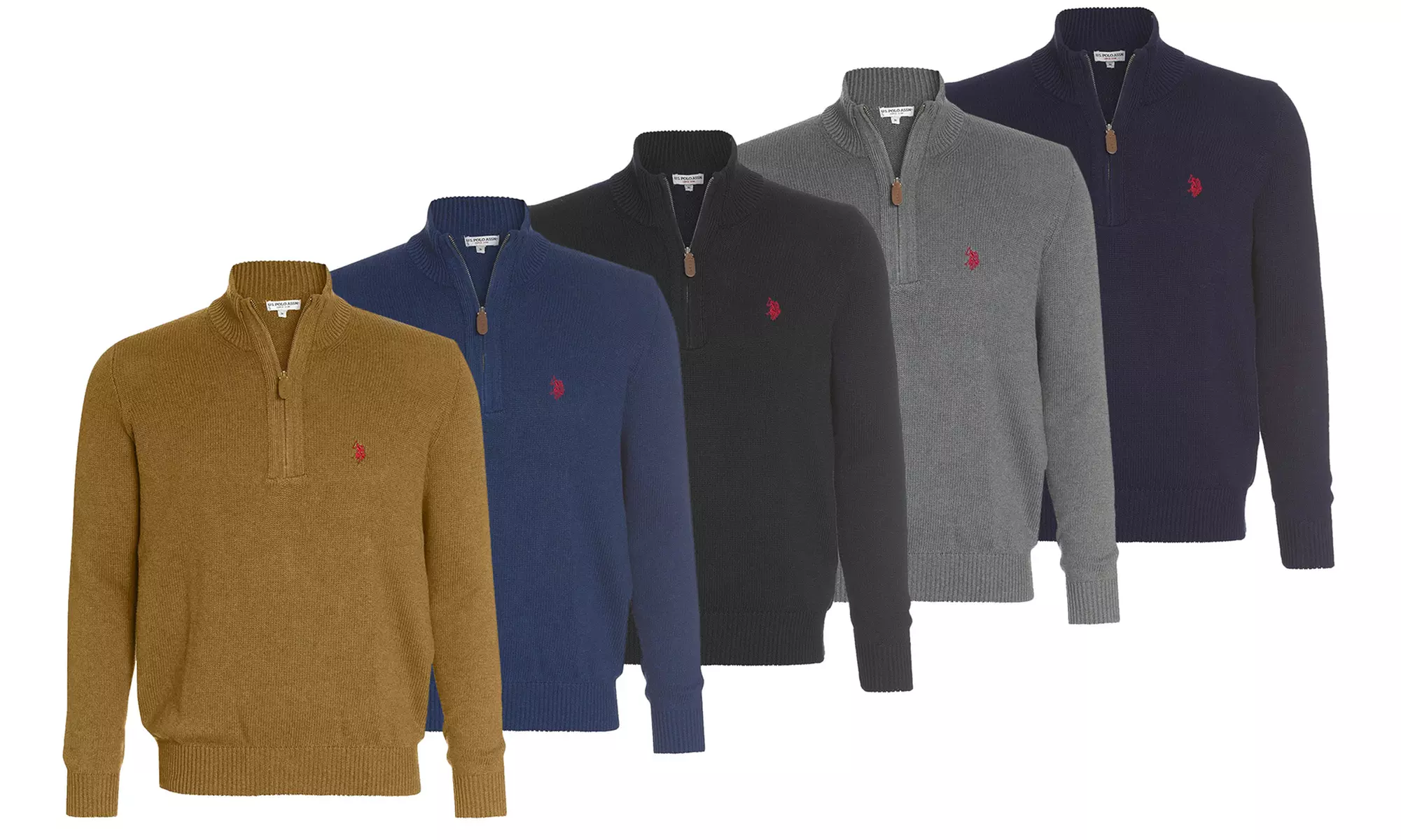Pullover da uomo U.S. Polo Assn. 100% cotone con collo Troyer disponibile in 5 colori e varie taglie - Primary Image