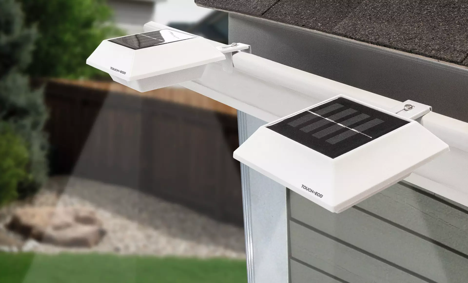 Solar Gutter And Fence White or Black HALOLITE's (2-Pack) - Primary Image