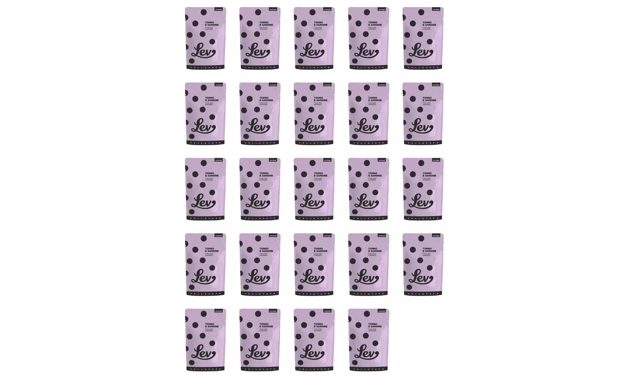 24 o 62 bustine di cibo umido per gatti adulti Lev