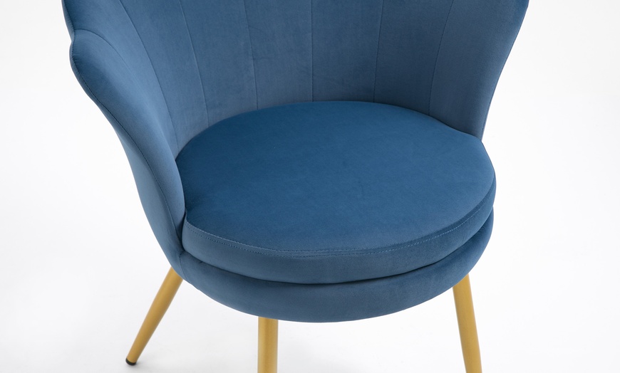 Image 3: Fluwelen schelpfauteuil