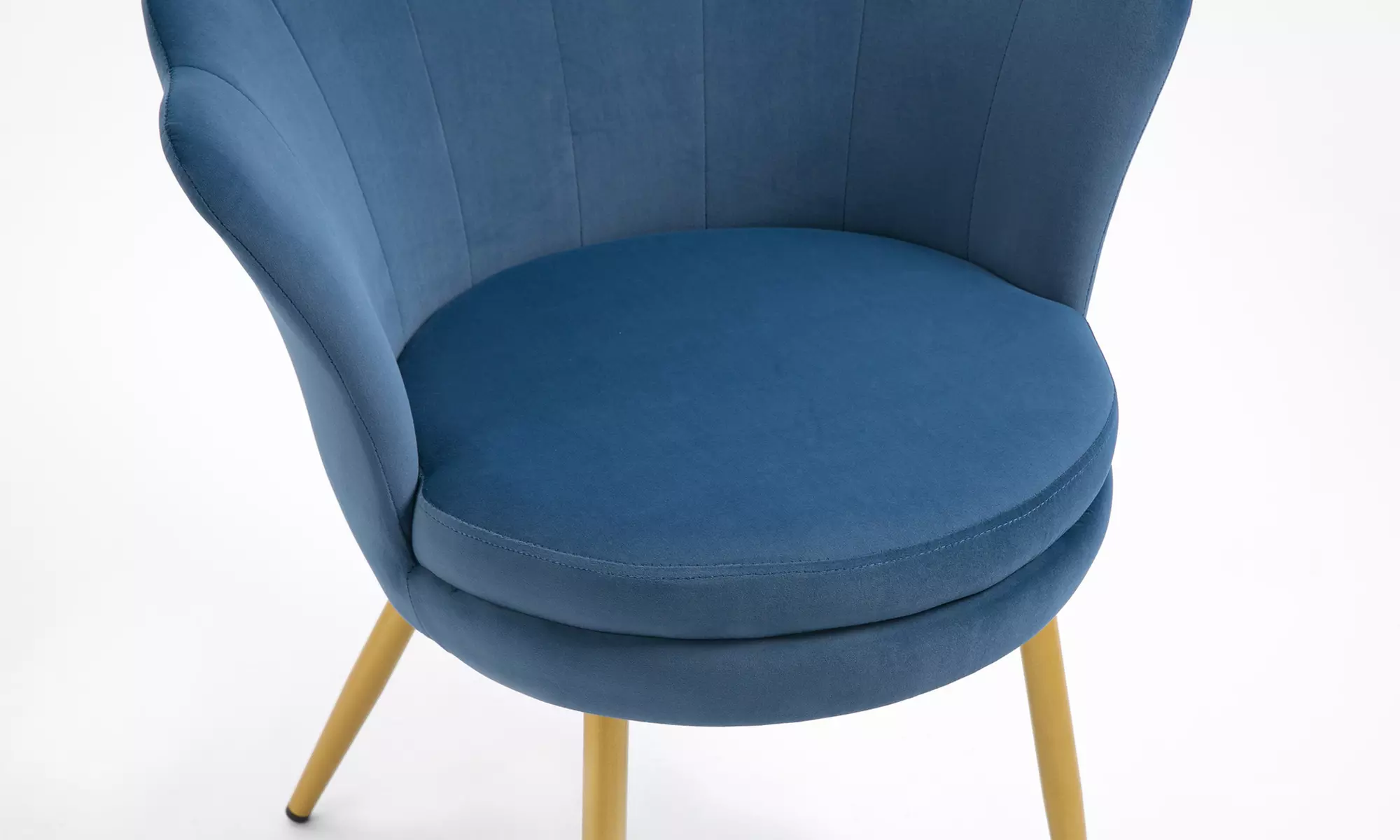 Fluwelen schelpfauteuil