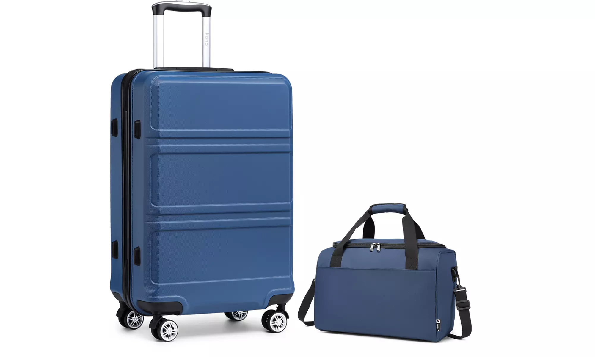 KONO 4er-Set Reisegepäck mit 3 Hartschalenkoffern inkl. Reisetasche