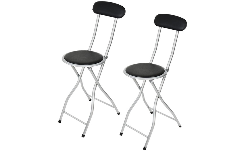 Image 5: One or Two Black Folding Bar Stools