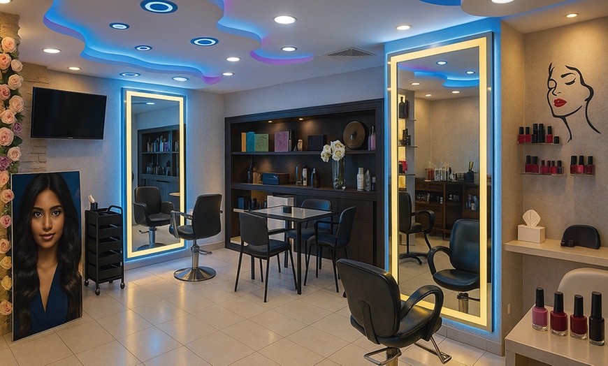 Image 3: Classic/Gelish Mani & Pedi, Soft Gel/Acrylic Extensions, or Hair Mask