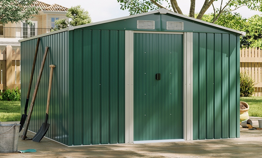 Image 18: Large Metal Garden Tool Storage Shed in 6 Styles