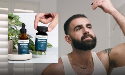 1 Free Digital Dermatologist Consult + up to 60% off First Month’s single RX ord - Happy Head