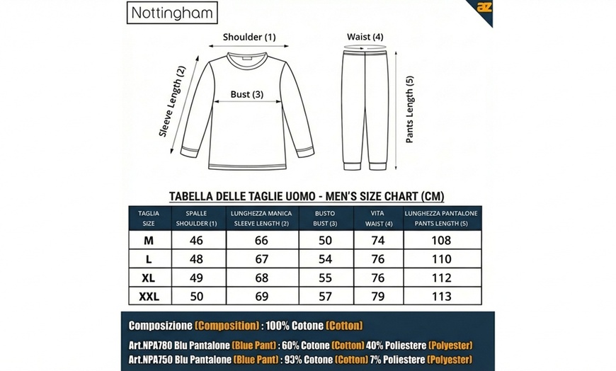Image 12: Pyjamas en coton Nottingham Uomo