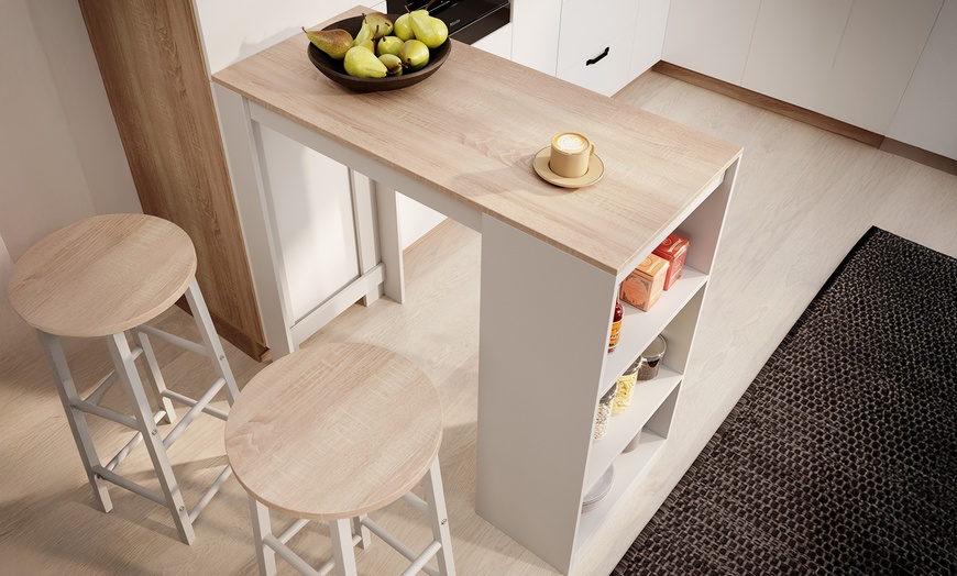 Image 17: Table haute Kyra de 110 cm avec ou sans tabouret