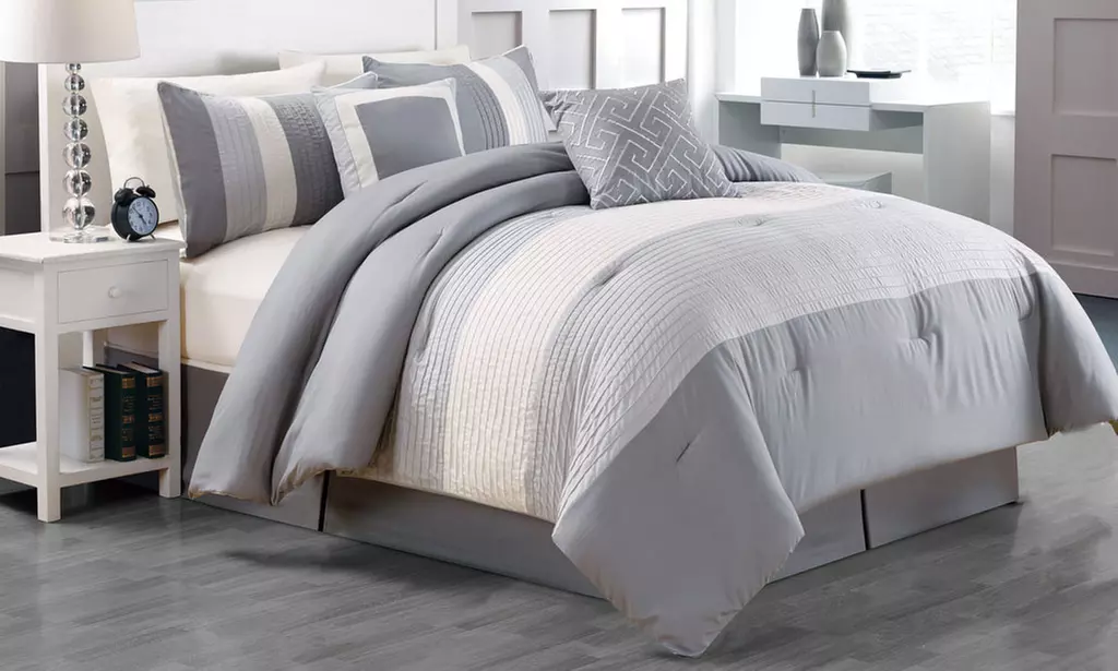 Color-Block Stitched Comforter Set (6-Piece) - Primary Image