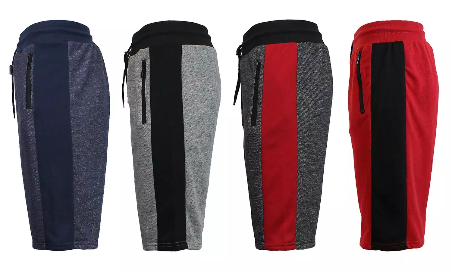Men's French-Terry Slim-Fit Zipper Pockets Shorts (4-Pack) (S-3XL) - Image 7