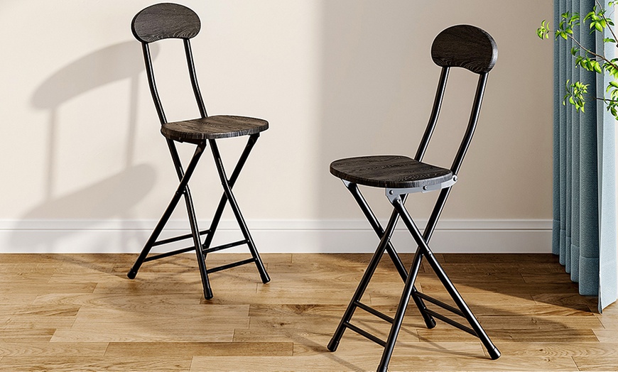 Image 4: Upto Four Compact Wooden Folding Chair 