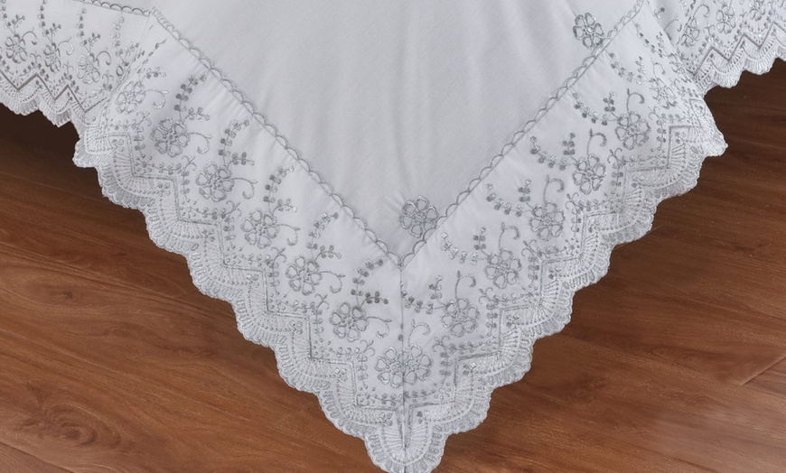 Image 2: Gabrielle Embroidered Lace Duvet Set