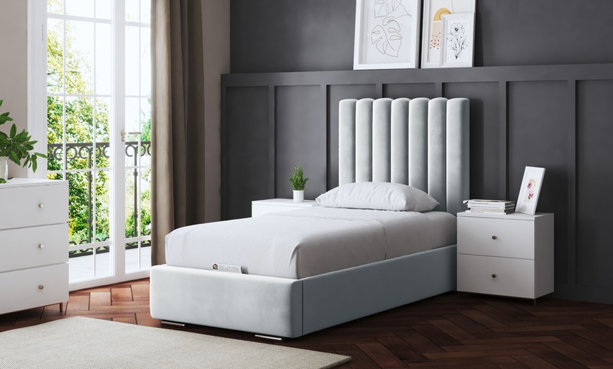 Image 18: Evangeline Panel Bed with Optional Ottoman Gas Lift Storage