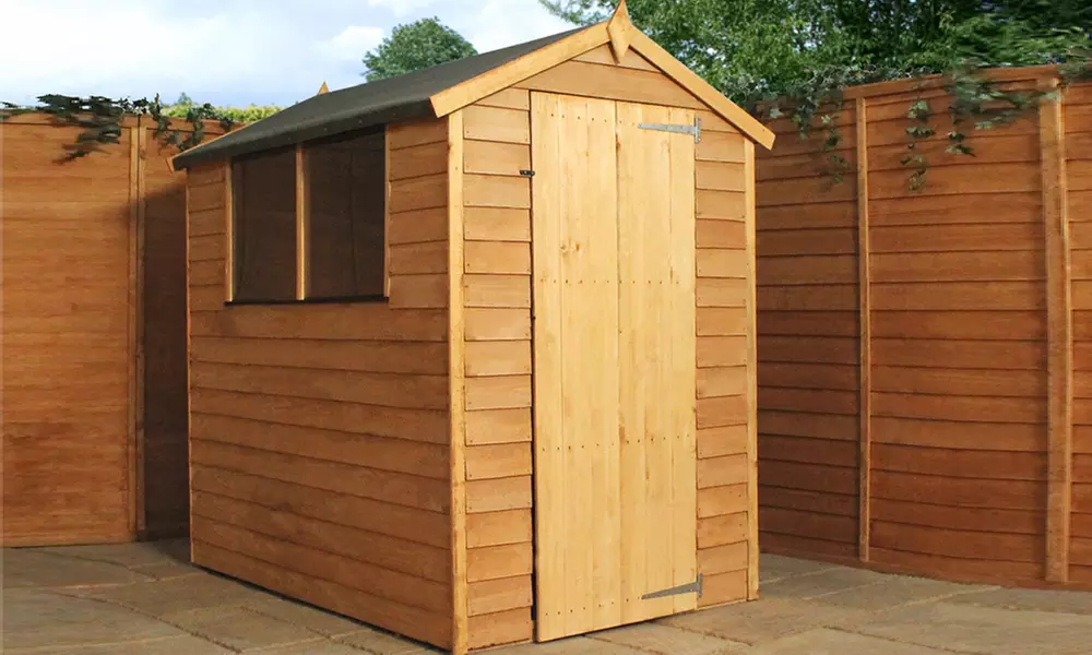 Overlap Apex Wooden Garden Shed in Choice of Size from £189.98 With Free Delivery - Second Medium