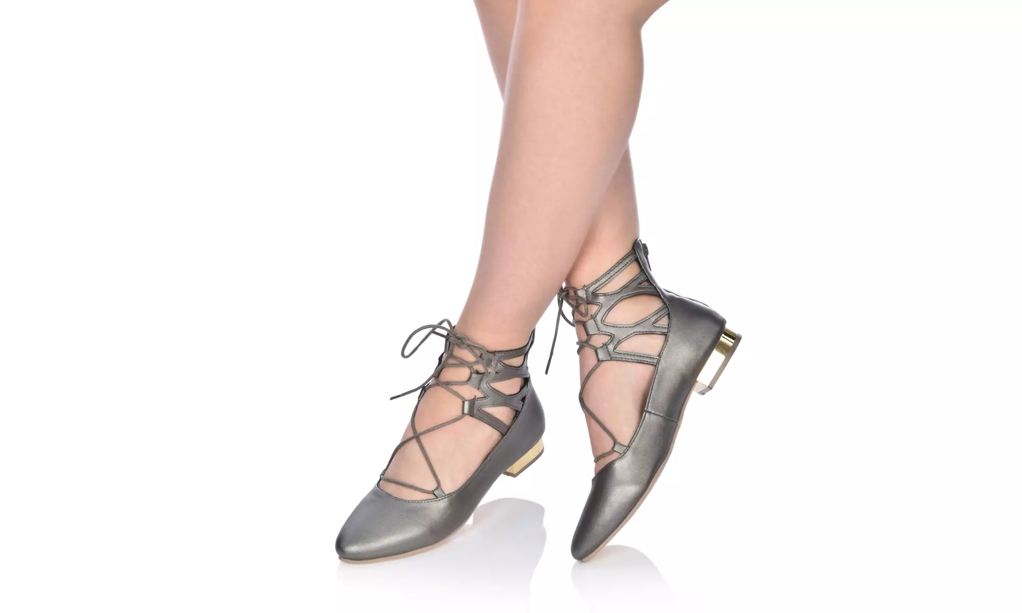 Sociology Gia Women's Lace-Up Flats with Back Zipper (Size 7) | Groupon Exclusive - Second Medium