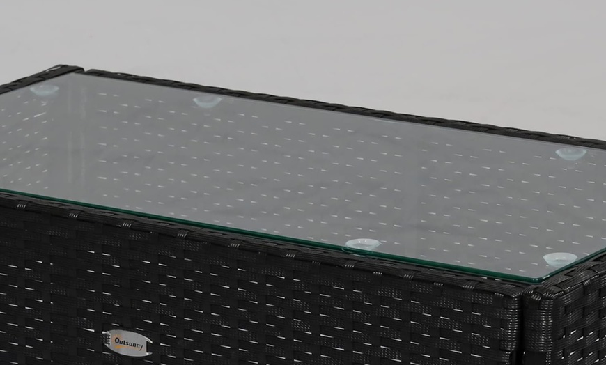 Image 4: Outsunny 4-Piece Rattan Effect Garden Sofa Set