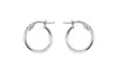 Anti-Tarnish High Polished Sterling Silver Plain Hoop Earrings - Second Medium