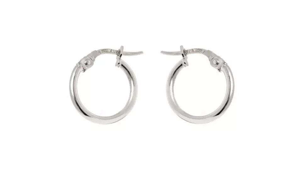 Anti-Tarnish High Polished Sterling Silver Plain Hoop Earrings