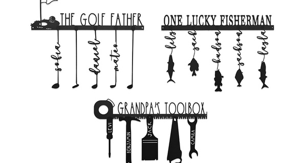 Custom Golf, Fishing & Tool Metal Signs for Dad from Rusted Orange