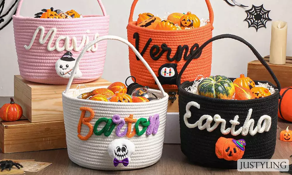 Personalisierbarer Sammel-Korb oder Tasche im Halloween-Design