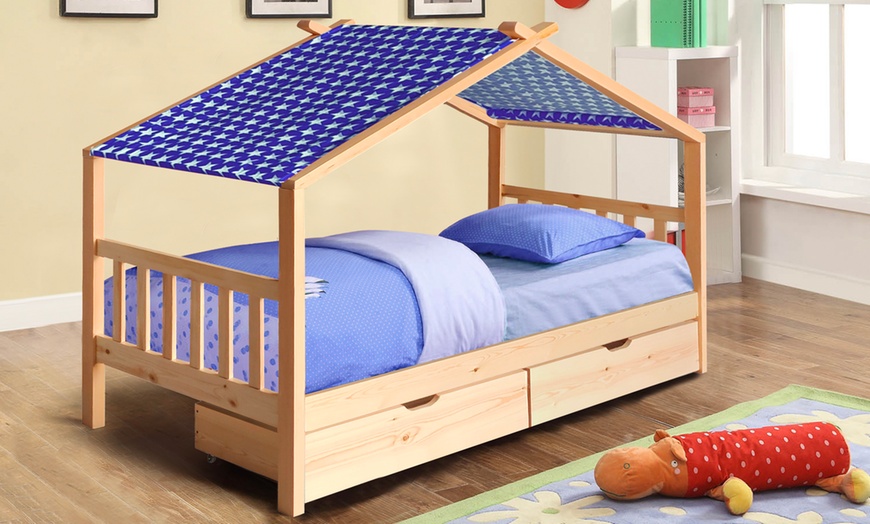 Image 5: Milverton Children's Storage House Bed with Optional Tent and Mattress