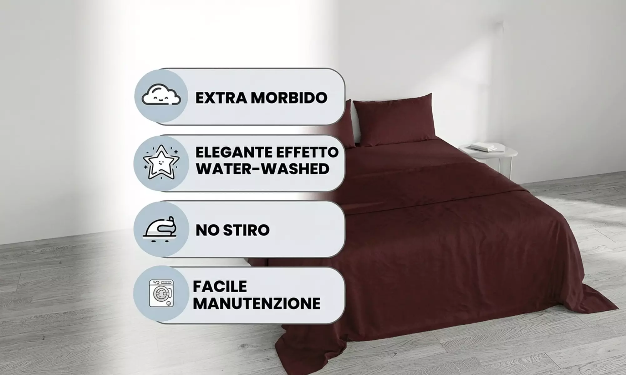 'Water Washed' beddengoedset voor tweepersoonsbed