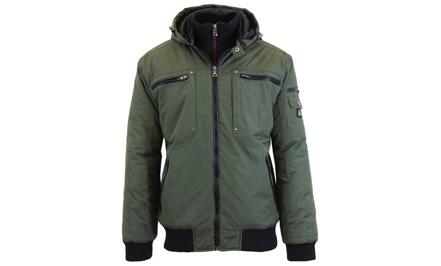 Image 8: Spire By Galaxy Men's Heavyweight Jackets with Detachable Hood